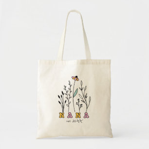Wildflowers Established Year New Nana Tote Bag