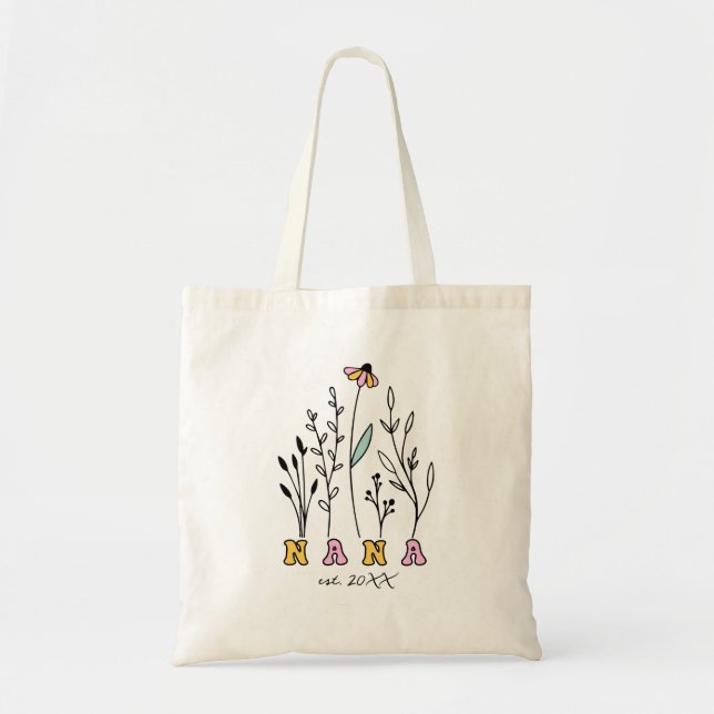 Wildflowers Established Year New Nana Tote Bag (Front)