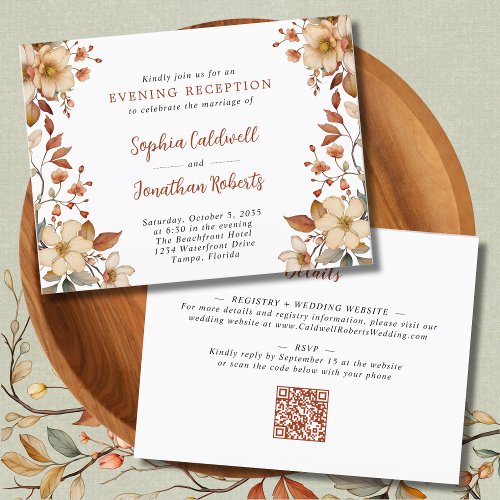 Wildflowers Evening Reception Autumn Wedding Postcard