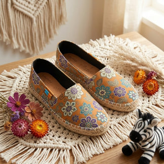 Wildflowers Fall Color Purple Orange Botanical Art Espadrilles