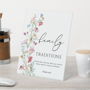 Wildflowers Family Traditions Pedestal Sign