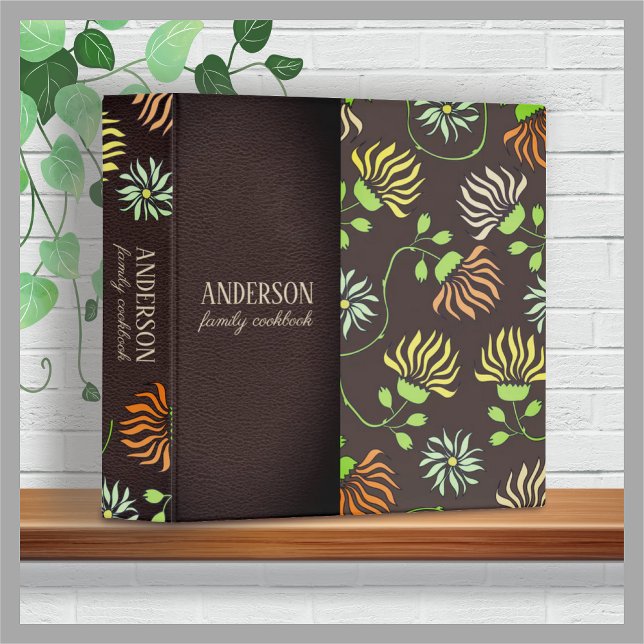 Wildflowers faux leather family recipe cookbook 3 ring binder (Creator Uploaded)