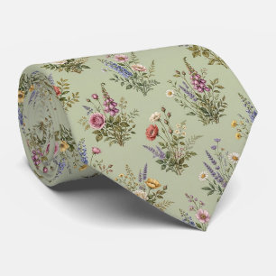Wildflowers Faux Silk English Garden Gentleman's Neck Tie