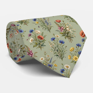 Wildflowers Faux Silk English Garden Gentleman's Neck Tie