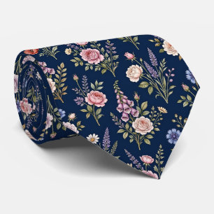 Wildflowers Faux Silk English Garden Gentleman's Neck Tie