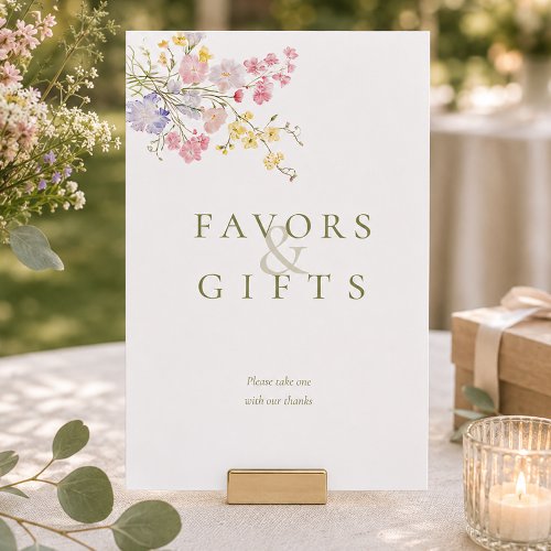 Wildflowers Favors Gifts Wedding Tabletop Signs