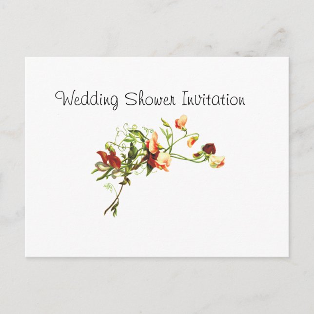 Wildflowers Favors Ideas, Wedding Shower Theme Invitation Postcard (Front)