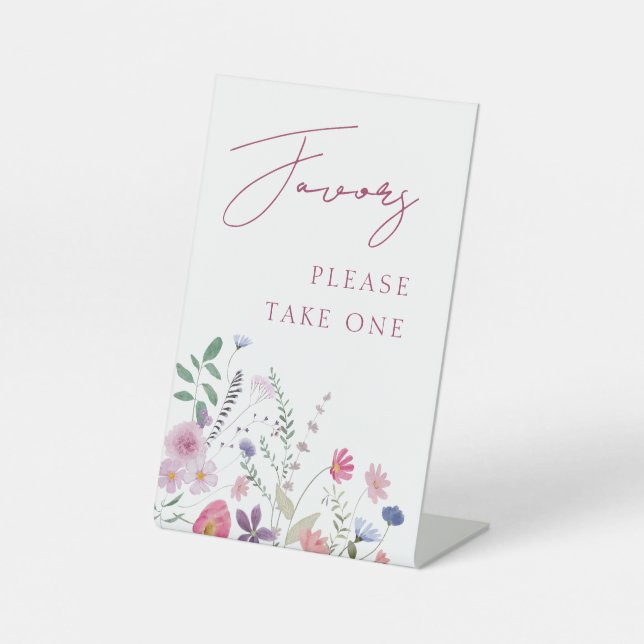 Wildflowers Favors Pedestal Sign (Front)