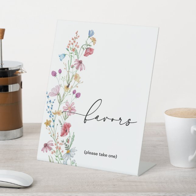 Wildflowers Favors Pedestal Sign (In SItu)