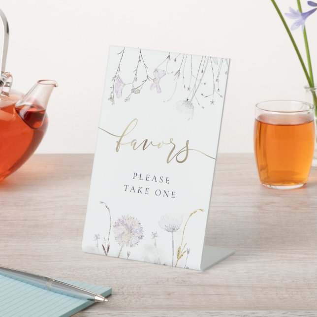 wildflowers favors pedestal sign (In SItu)