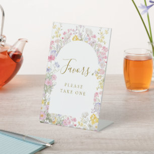 wildflowers favors pedestal sign