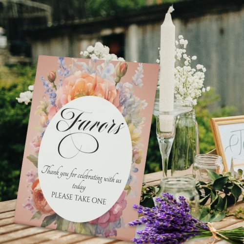 Wildflowers Favors - Rose Gold Pedestal Sign