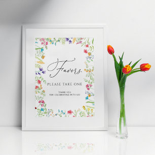 Wildflowers Favors Sign