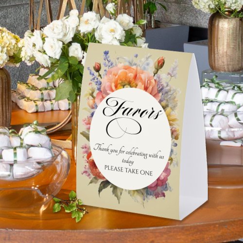 Wildflowers Favors - Wheat Paper Table Tent