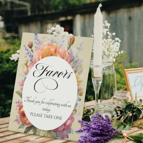 Wildflowers Favors - Wheat Pedestal Sign