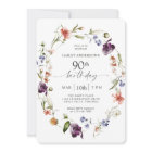 Wildflowers Feminine Floral 90th Birthday Party
