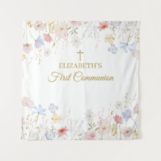 WILDFLOWERS  First Communion Backdrop banner