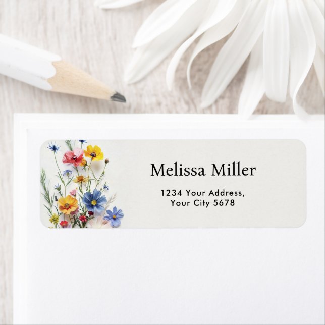 Wildflowers Floral Address Label (Insitu)