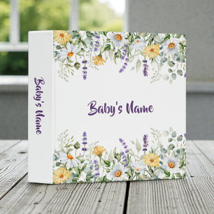 Wildflowers Floral Baby Photos 3 Ring Binder