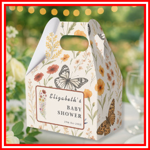 Wildflowers Floral   Boho Baby Shower Favor Boxes
