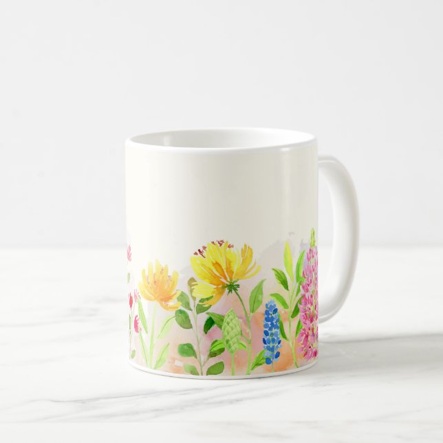 Wildflowers Floral, Botanical Garden, Colorful gif Coffee Mug (Front Right)