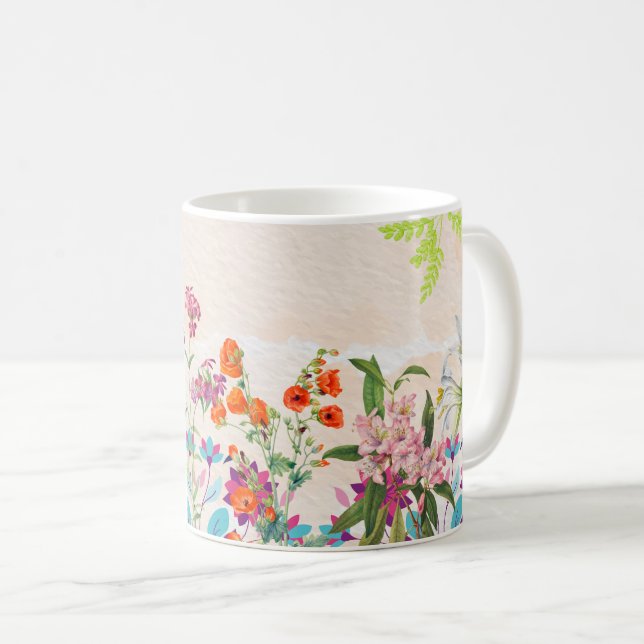 Wildflowers Floral, Botanical Garden, Colorful gif Coffee Mug (Front Right)