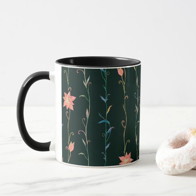 Wildflowers Floral, Botanical Garden, Colorful gif Mug (With Donut)