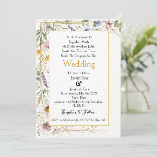 Wildflowers Floral Botanical, Jewish Wedding Invitation