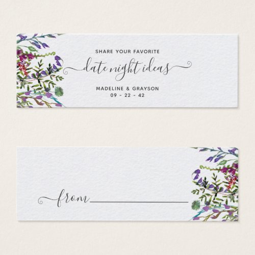 Wildflowers Floral Bridal Shower Date Night Card 