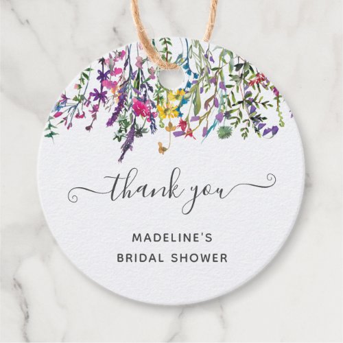 Wildflowers Floral Bridal Shower Gift Tags