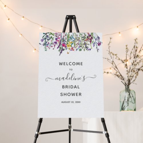 Wildflowers Floral Bridal Shower Welcome Foam Board