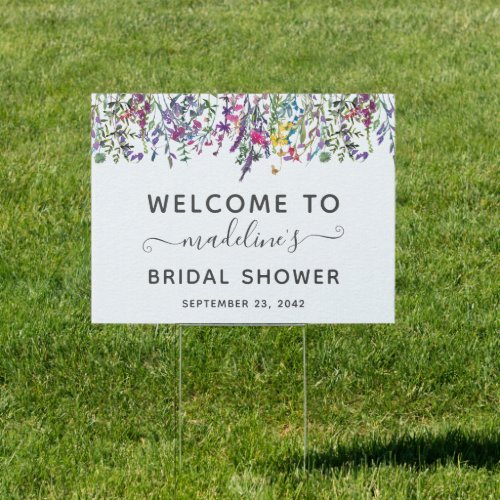 Wildflowers Floral Bridal Shower Welcome Sign