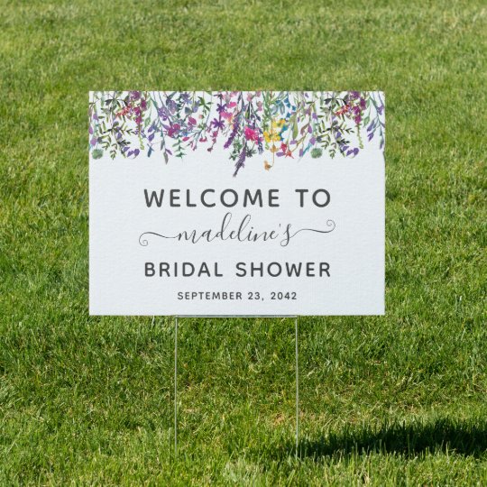 Wildflowers Floral Bridal Shower Welcome Sign