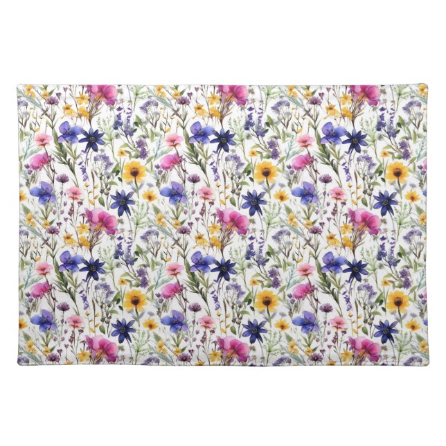 Wildflowers Floral Cloth Placemat (Front)