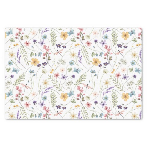 Wildflowers Floral Decoupage  Tissue Paper