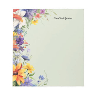 Wildflowers Floral Garden Personalized Notepad
