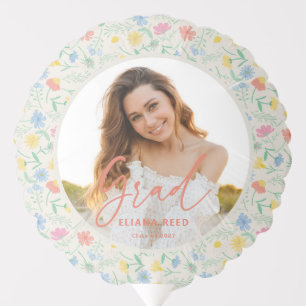 Wildflowers Floral Graduation Ballon with Photo Balloon