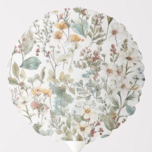 Wildflowers Floral Green Brown Balloon