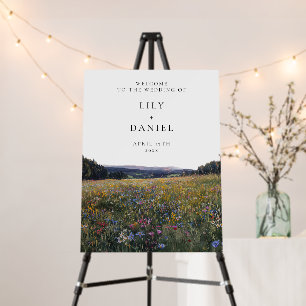 Wildflowers Floral Meadow Wedding Welcome Sign