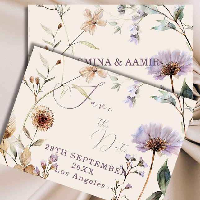Wildflowers Floral Modern Wedding Save The Date (Creator Uploaded)