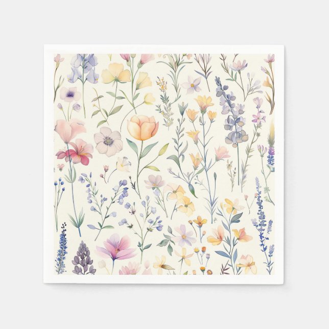 Wildflowers Floral  Napkins (Front)