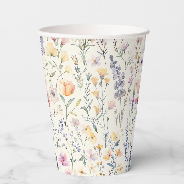 Wildflowers Floral Paper Cups (Front)