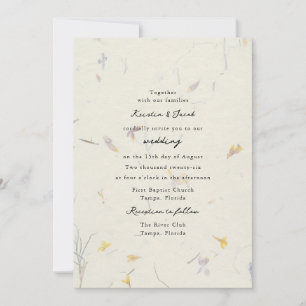 Wildflowers Floral Paper Modern Digital Wedding Invitation