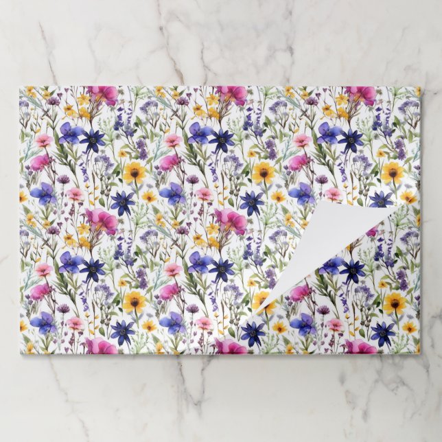 Wildflowers Floral Paper Placemats (Folded)