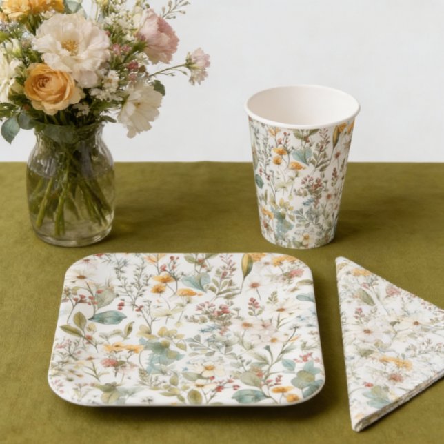 Wildflowers Floral Paper Plates (Creator Uploaded)