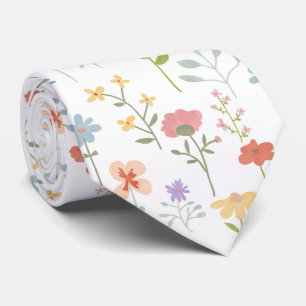 Wildflowers Floral Pattern Neck Tie
