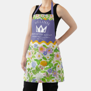 Wildflowers Floral Pattern Queen of the Kitchen Apron