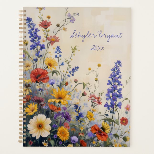 Wildflowers Floral Spiral-bound Botanical Planner (Front)