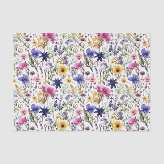 Wildflowers Floral  Tissue Paper (Front)