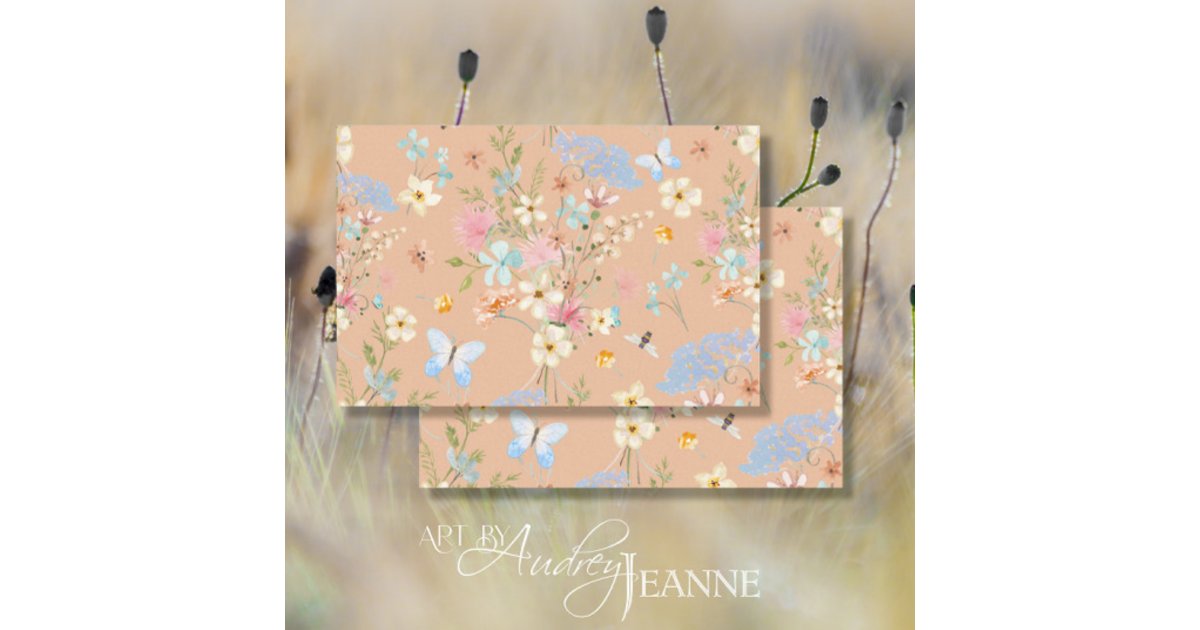 Wildflowers Floral Watercolor Butterfly Decoupage Tissue Paper | Zazzle